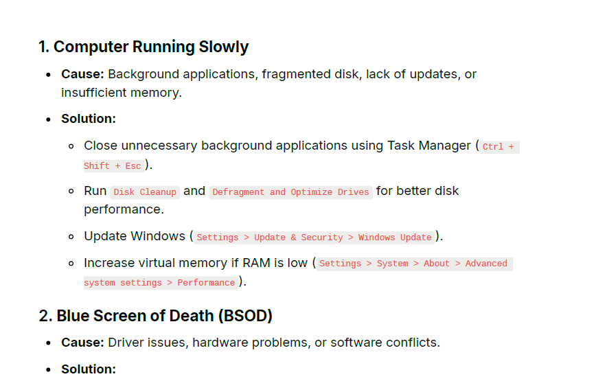 Windows OS Troubleshooting Guide