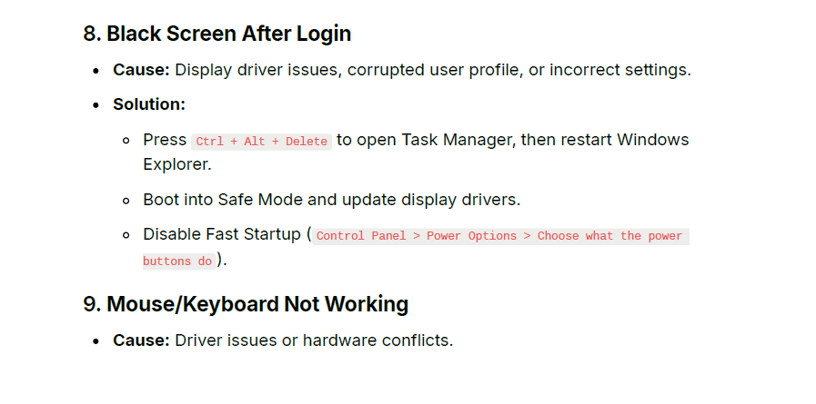 Windows OS Troubleshooting Guide