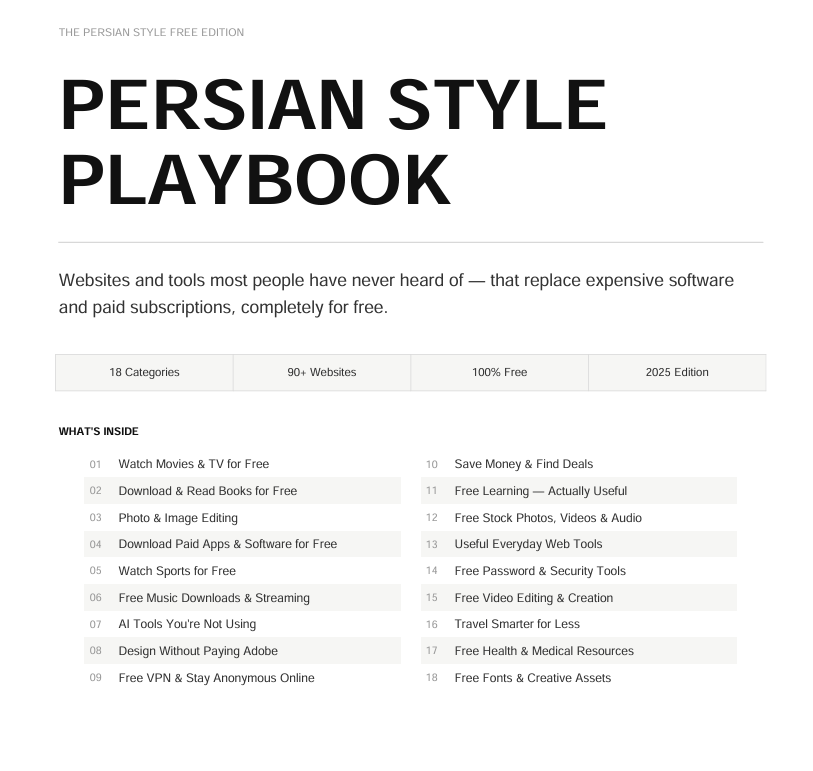 Persian Style Playbook 1.0